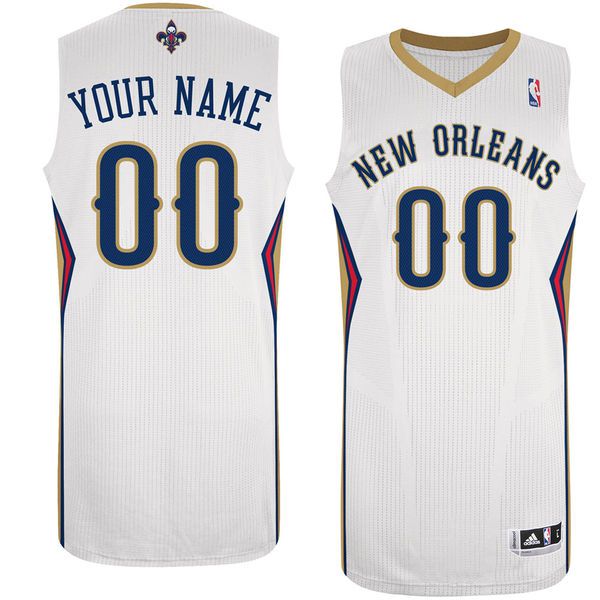 Men New Orleans Pelicans White Custom Authentic NBA Jersey->customized nba jersey->Custom Jersey